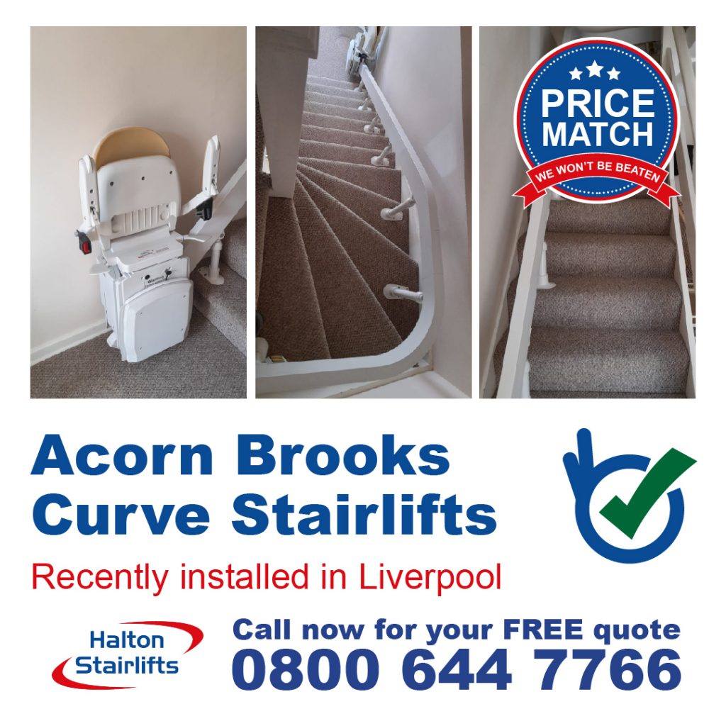 Acorn Brooks Curve Stairlifts For Curved Stair Cases Fully Installed In Liverpoo