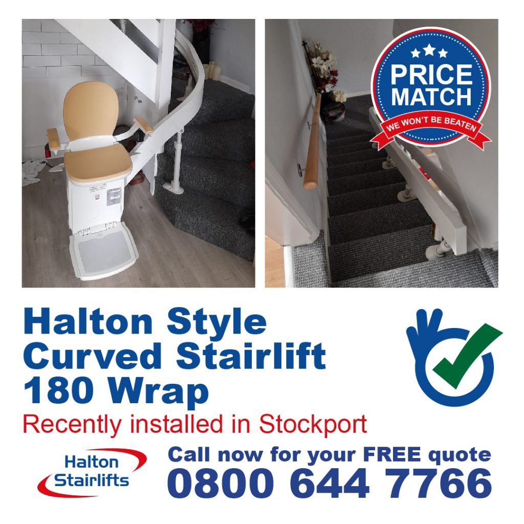 Halton Styke Curved Stairlift Bottom 180 Wrap Stockport