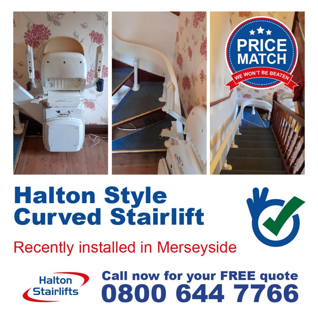 Halton Style Curved Stairlift installed in Merseyside