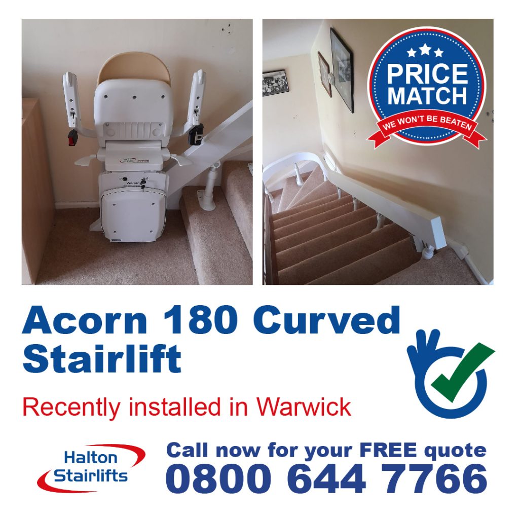 Acorn 180 Curved Stairlift Chair Lift Fully Installed In Warwick Warwickshire-01