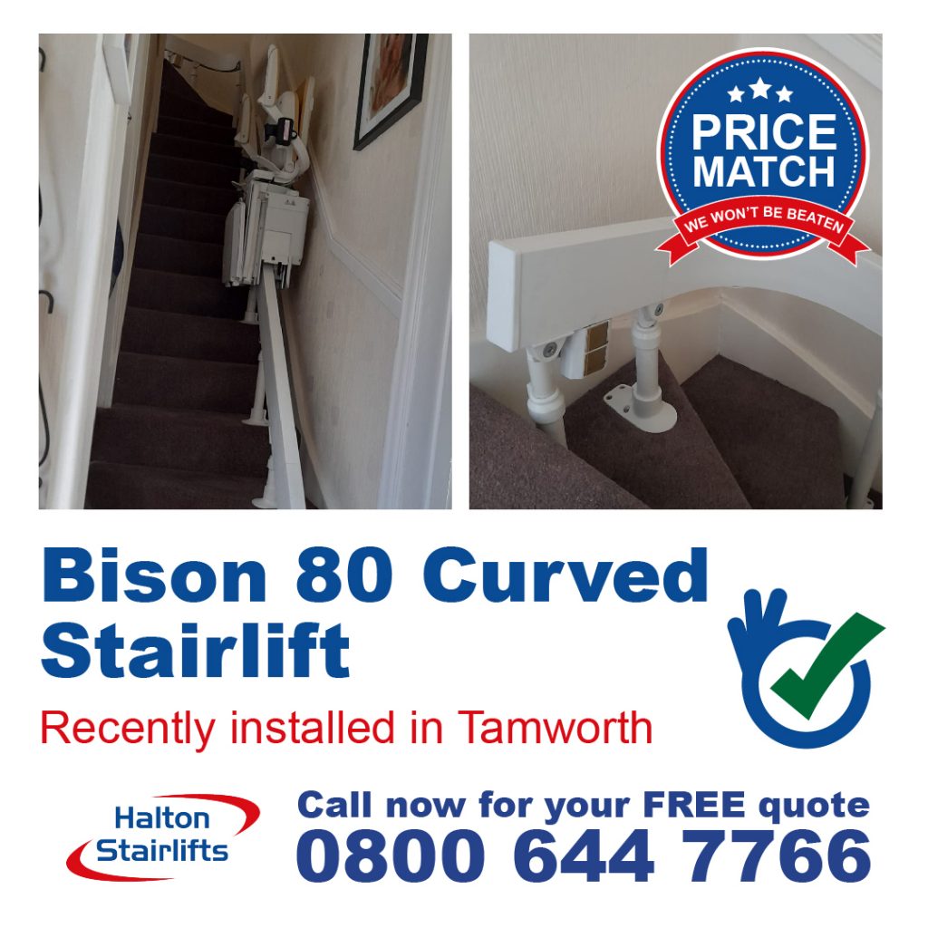 Bison 80 Curved Stairlifts Fully Installed In Tamworth-01