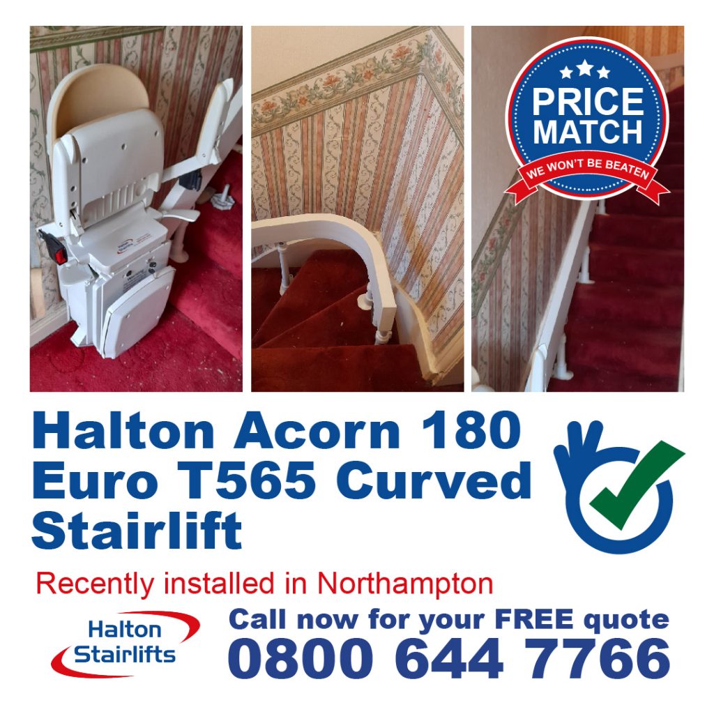 Halton Acorn 180 Euro T565 Curved Acorn Stairlift Fully Installed In Northampton-01