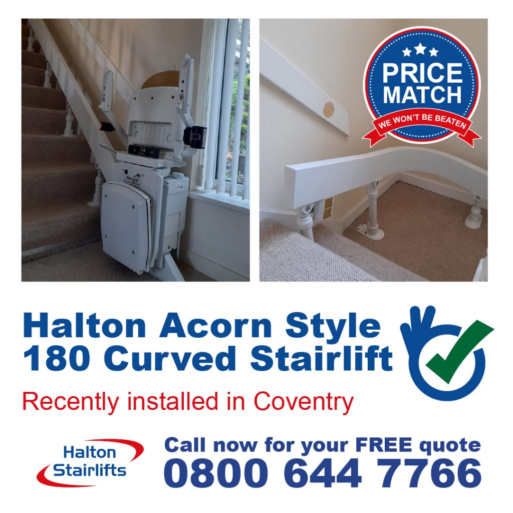 Acorn Halton Style 180 Curved Chair Stair Lift Fully Fitted In Coventry-01